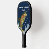 Flipping Geweldige Dad Rainbow Forel Vliegen Visse Pickleball Paddle (Links)