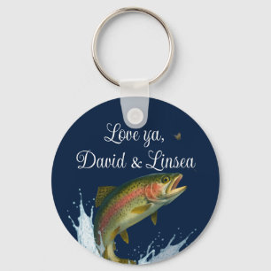 Flipping Geweldige Dad Rainbow Forel Vliegen Visse Sleutelhanger