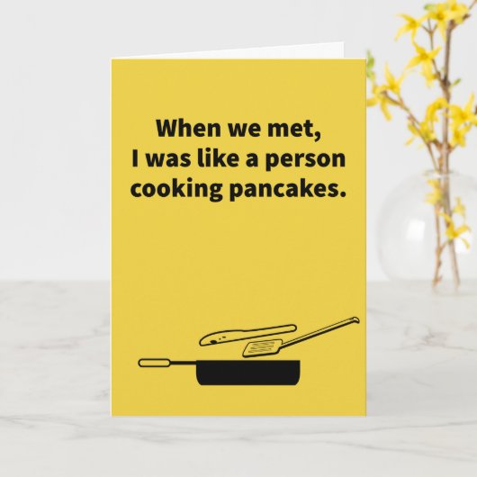 Flipping Pancakes - Jubileum Kaart (Gele Bloem)