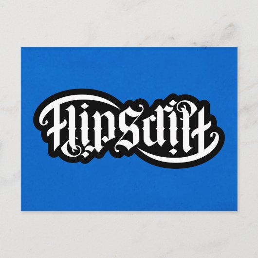 FlipScript Ambigram Notecard Briefkaart (Voorkant)