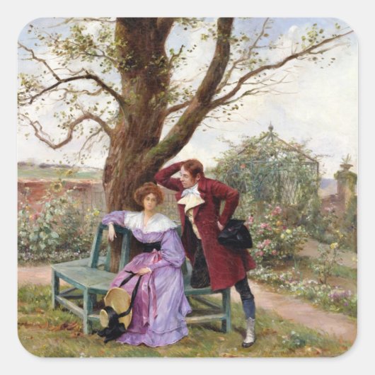 Fliratie Vierkante Sticker (Voorkant)