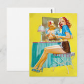 Flireren bij Mirror Pin Up Briefkaart (Voorkant / Achterkant)