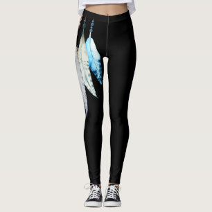*~* Flirerende veren op zwart Leggings