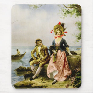 "Flirt au Bord de la Mer" door Hippolyte Lucas Muismat