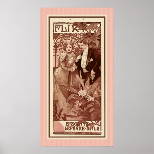 Flirt by Alphons Mucha Poster (Devant)