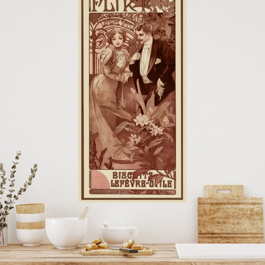 Flirt by Alphons Mucha Poster (Cuisine)