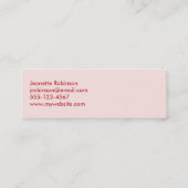 Flirt card roze bruin blush emoticon tekstbericht mini visitekaartje (Achterkant)