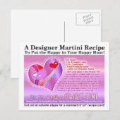 Flirt-Tini Valentijn Martini Recept Briefkaart (Voorkant / Achterkant)