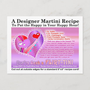 Flirt-Tini Valentijn Martini Recipe Briefkaart