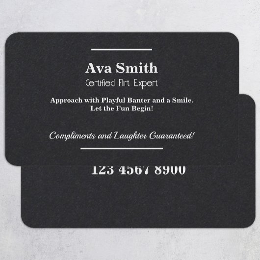 flirtbedel visitekaartje