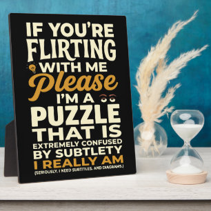 Flirten Met Mij Alsjeblieft Verward Puzzel Grappig Fotoplaat