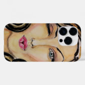 Flirten Vrouw Grappige iPhone Case (Achterkant (horizontaal))