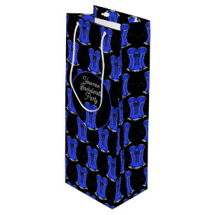 Flirterig Blauw Korset Wijn Cadeautas