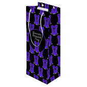 Flirterig Paars Korset Wijn Cadeautas (Achterkant Gekanteld)