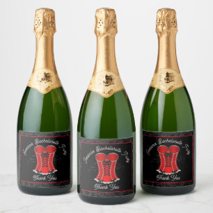 Flirterig rood korset sparkling wijnetiket
