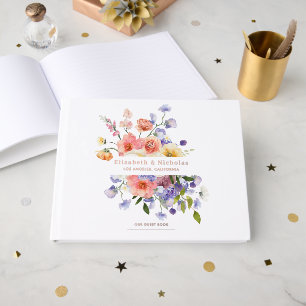 Flirterige Bloemrijke Weide   Zomer Bruiloft Gastenboek