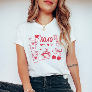 Flirterige Valentijn XOXO Teddybeer & Kersen T-shirt