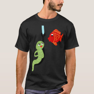 Flirterige worm aan een haak t-shirt