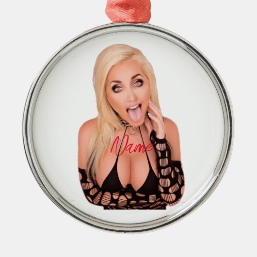 Flirty blonde Thunder_Cove Metalen Ornament (Voorkant)
