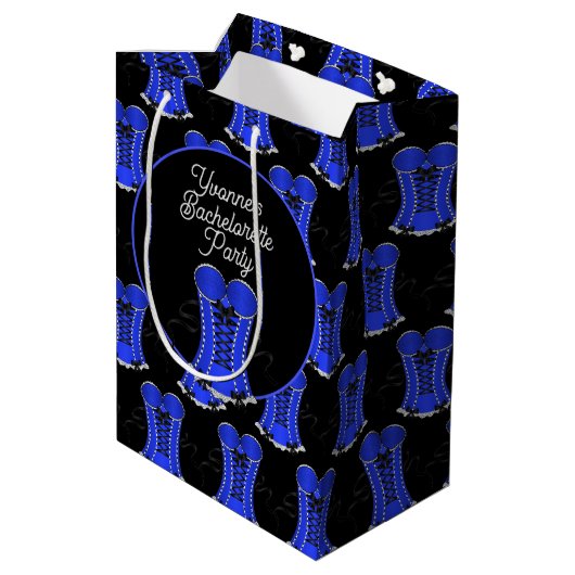 Flirty Blue Corset Medium Cadeauzakje (Achterkant Gekanteld)