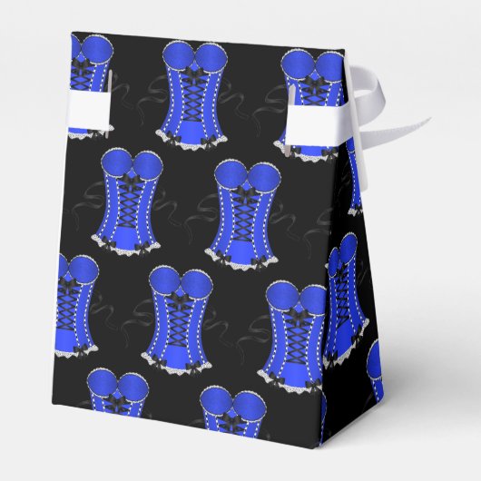 Flirty Blue Corset Tent Bedankdoosjes (Achterkant)