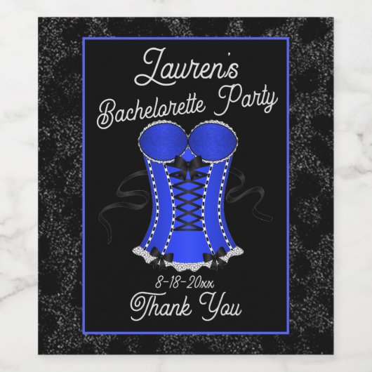 Flirty Blue Corset Wijn Etiket (Enkel label)