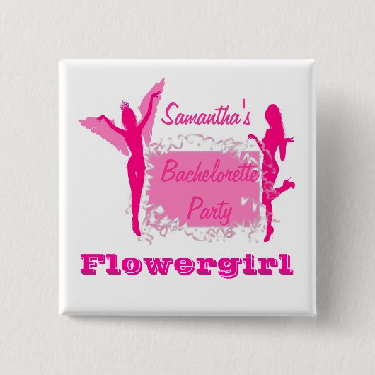 Flirty brides bachelorette vierkante button 5,1 cm (Voorkant)