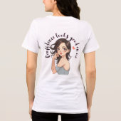 Flirty Brunette Schoonheidsillustratie Tri-Blend Shirt (Achterkant)