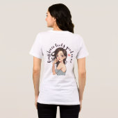 Flirty Brunette Schoonheidsillustratie Tri-Blend Shirt (Achterkant volledig)