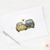 Flirty Cartoon Car Couple - Drôle Sticker pour Rom (Enveloppe)