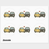 Flirty Cartoon Car Couple - Drôle Sticker pour Rom (Feuille)