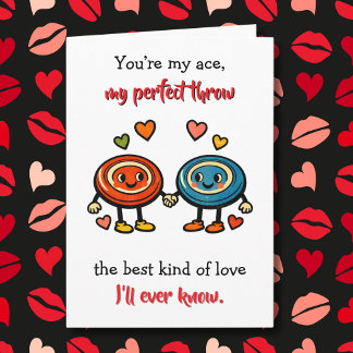 Flirty  Disc Golf Puns | Valentine's Day Kaart