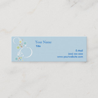 Flirty Floral Blue Calling Card Contactkaartje