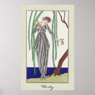 Flirty Lady Art Deco Mode Poster
