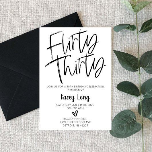 Flirty Trente 30e anniversaire Invitation