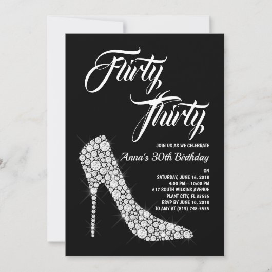 Flirty Trente Anniversaire Invitation (Devant)