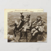 Flirty Vintage Cartes postales Fête Fille (Devant / Derrière)