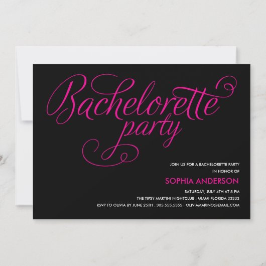 FLIT| INVITATION DE LA PARTIE BACHELORETTE (Devant)