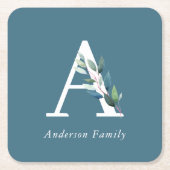 Flitanisch monogram vierkante kartonnen onderzetter (Voorkant)