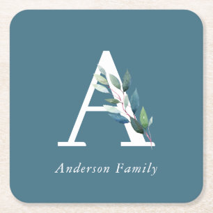 Flitanisch monogram vierkante kartonnen onderzetter