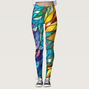 Flitsend Glas in lood, levendige kleuren, kleurrij Leggings