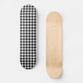 Flitsend houndstooth patroon zwart en wit skateboard (Voorkant)