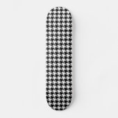 Flitsend houndstooth patroon zwart en wit skateboard (Voorkant)