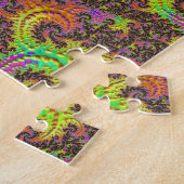 Flitsende Kleurrijke Spiraal Abstracte Digitale Fr Legpuzzel (Zijkant)