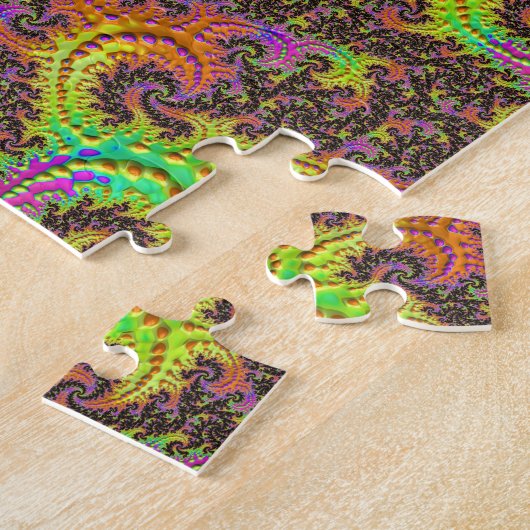 Flitsende Kleurrijke Spiraal Abstracte Digitale Fr Legpuzzel (Zijkant)