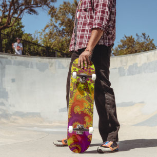 Flitsende Levendige Spiraal Fractale Funky Abstrac Skateboard