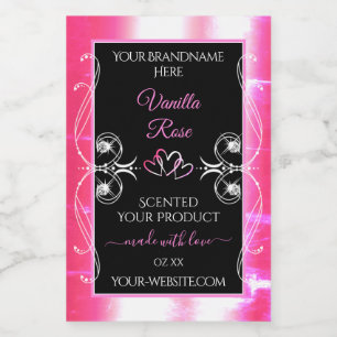 Flitsende Roze Glanzende Productlabels Diamanten Z Voedselcontainer Etiket