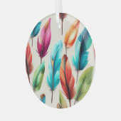 flitsende veren glas ornament (Voorkant links)