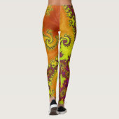 Flitsende Vibrant Spiral Fractal Funky Abstracte K Leggings (Achterkant)