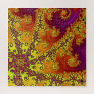 Flitsende Vibrant Spiral Fractal Funky Abstracte K Legpuzzel